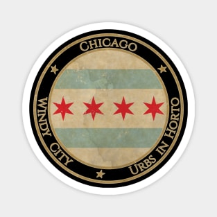 Vintage Chicago USA United States of America American Illinois State Flag Magnet